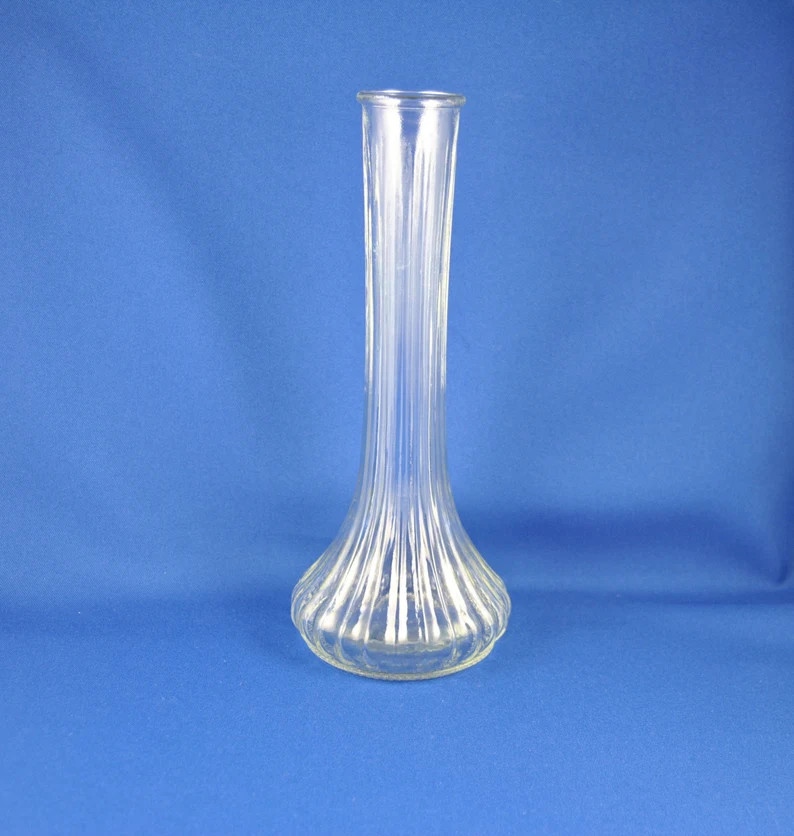 Vintage Glass Bud Vase, Hoosier Glass 4096, 9 Inch, Flower Vase, Clear Glass, Indiana Glass, Glas... | Etsy (US)