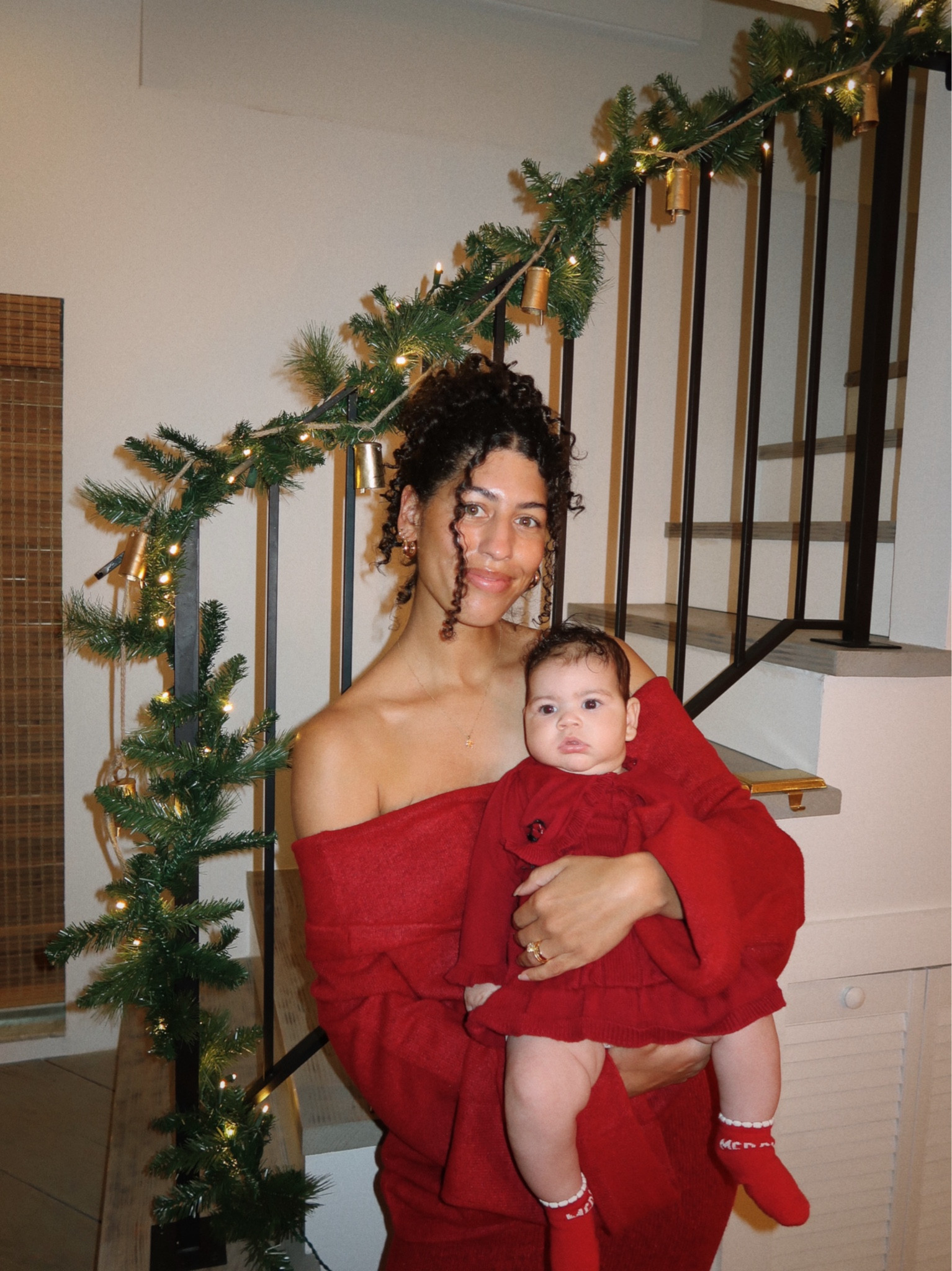 our Christmas outfits ❤️🎁

baby red sweater dress + cardigan (thrifted from Gymboree)
red off the shoulder sweater and skirt set: revolve (wearing size medium in both) 