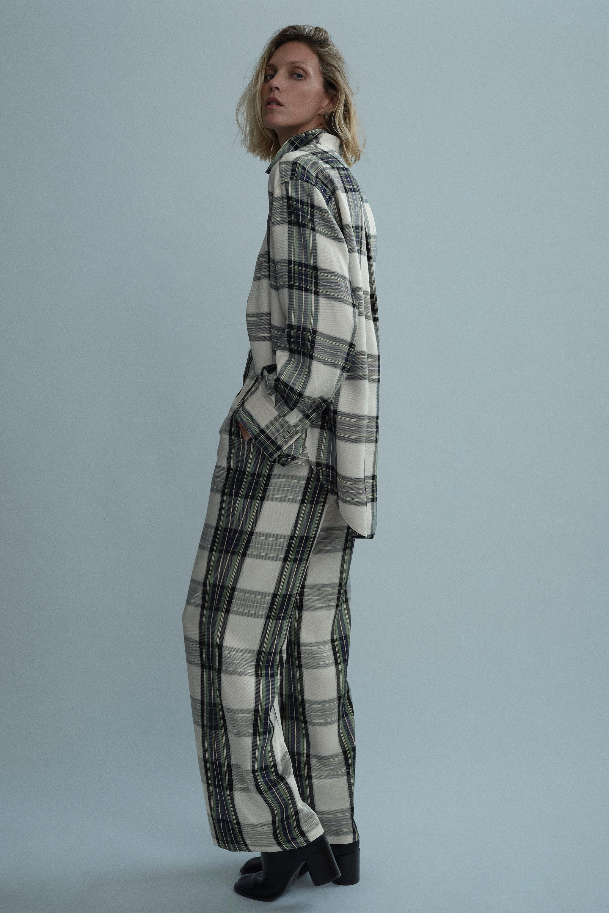 ZW COLLECTION OVERSIZED PLAID SHIRT | Zara US