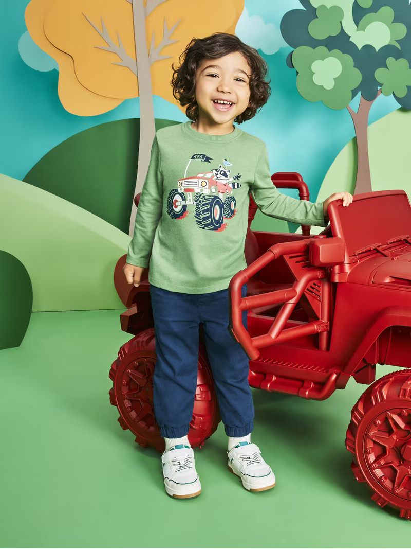 Garanimals Toddler Boys Graphic Tee with Long Sleeves, Sizes 18M-5T - Walmart.com | Walmart (US)