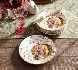 Bedford Harvest Turkey Stoneware Salad Plates - Set of 4 | Pottery Barn (US)