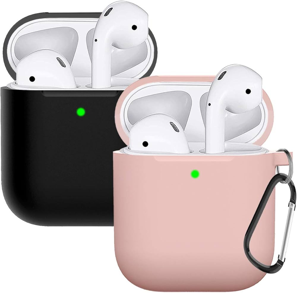 Compatible with AirPods Case Cover Silicone Protective Skin for Airpods Case 2&1 (2 Pack) Black/S... | Amazon (US)
