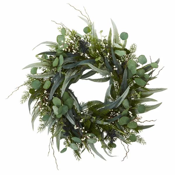 Eucalyptus and Mixed Artificial 24" Polyester Wreath | Wayfair North America