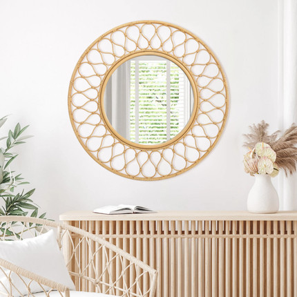 Alisson Rattan Round Wall Mirror