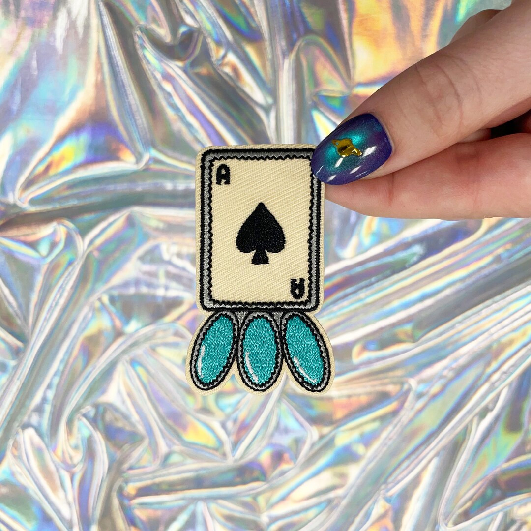 Turquoise Ace Card Patch, Cute Patches for Hats, Trendy Patches, Iron on Patch, Hat Patches, Hat ... | Etsy (US)