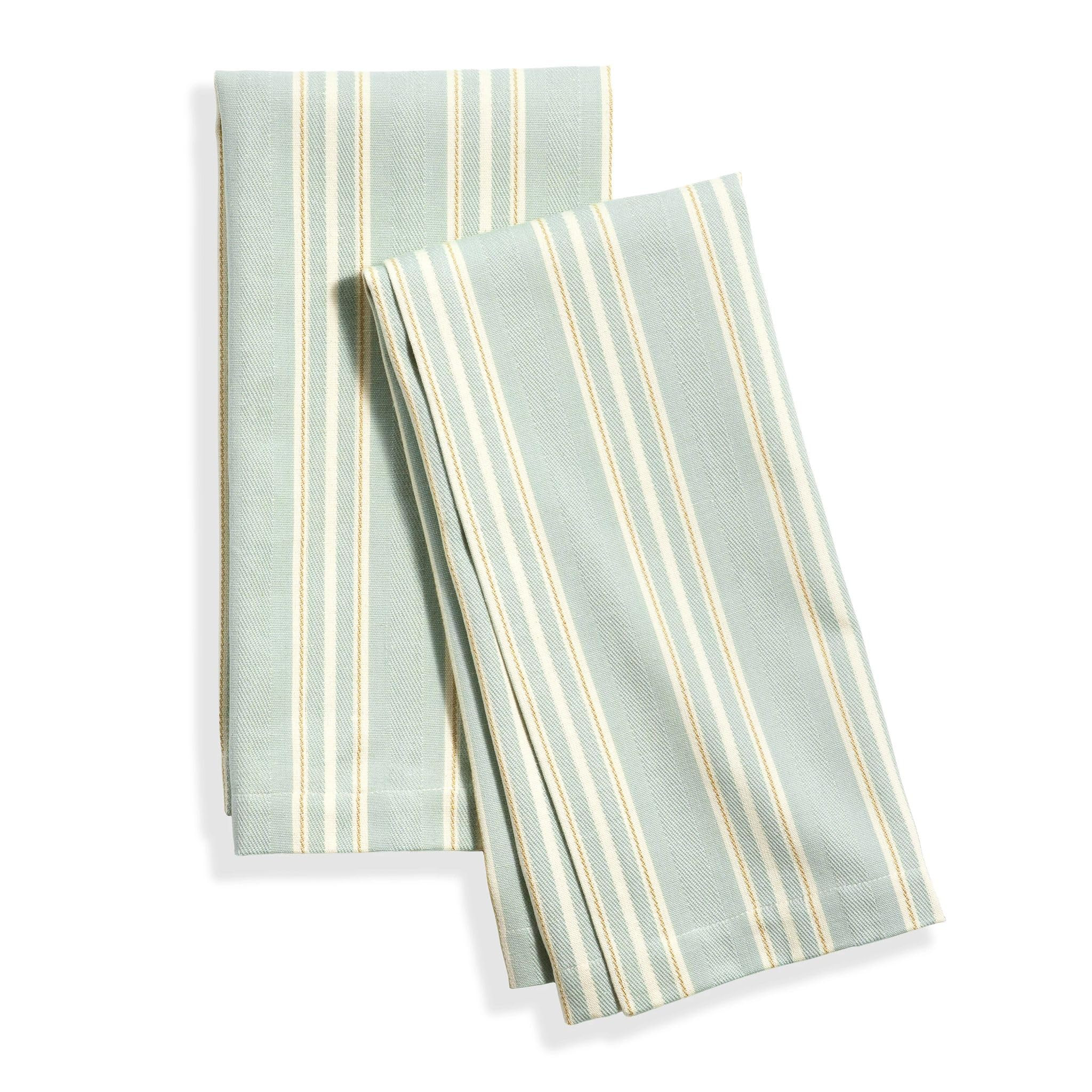 Pine Cone Hill Winter Stripe Sky Tea Towel Set of 2, 19" x 27", Blue Stripe Pattern | Amazon (US)