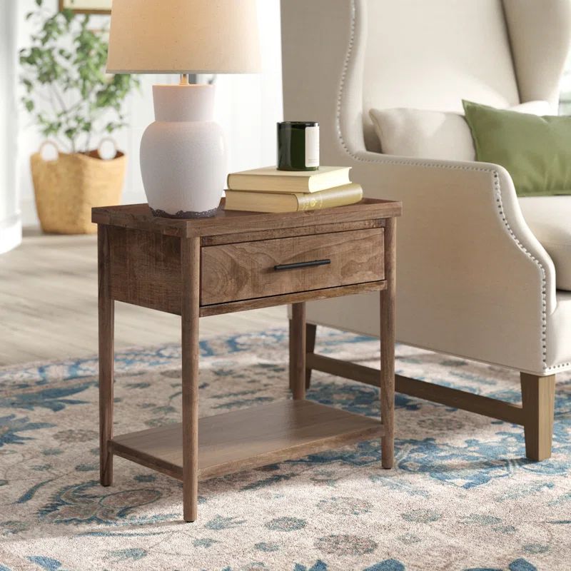 Olga Solid Wood End Table with Storage | Wayfair North America