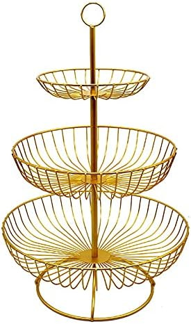 3 Tier Fruit Bowl Fruit Basket Countertop Metal Fruit Stand Holder Detachable and Hangable for Fr... | Amazon (US)