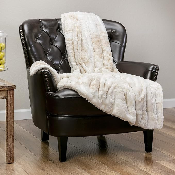 Chanasya Fuzzy Faux Fur Throw Blanket - Light Weight Blanket for Bed Couch and Living Room Suitab... | Amazon (US)