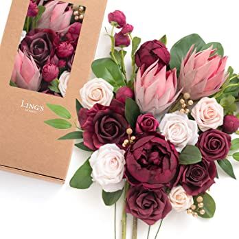 Amazon.com: Ling's Moment Artificial Flowers Box Set for DIY Wedding Bouquets Centerpieces Arrangeme | Amazon (US)