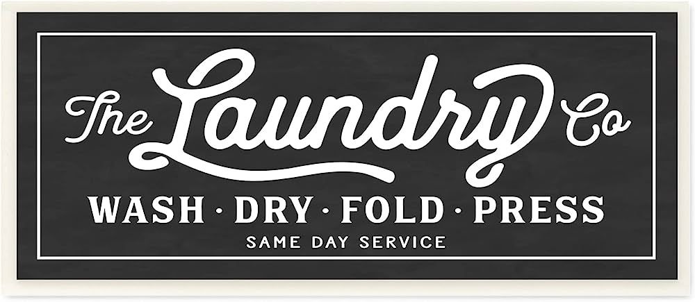 The Stupell Home Decor Collection Vintage Laundry Sign Cursive Typography Wall Plaque Art, 7 x 0.... | Amazon (US)