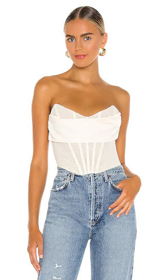 Hailee Bustier Top | Ivory Top | Off White Top | Corset Top Outfit | White Crop Top Spring Tops 2023 | Revolve Clothing (Global)