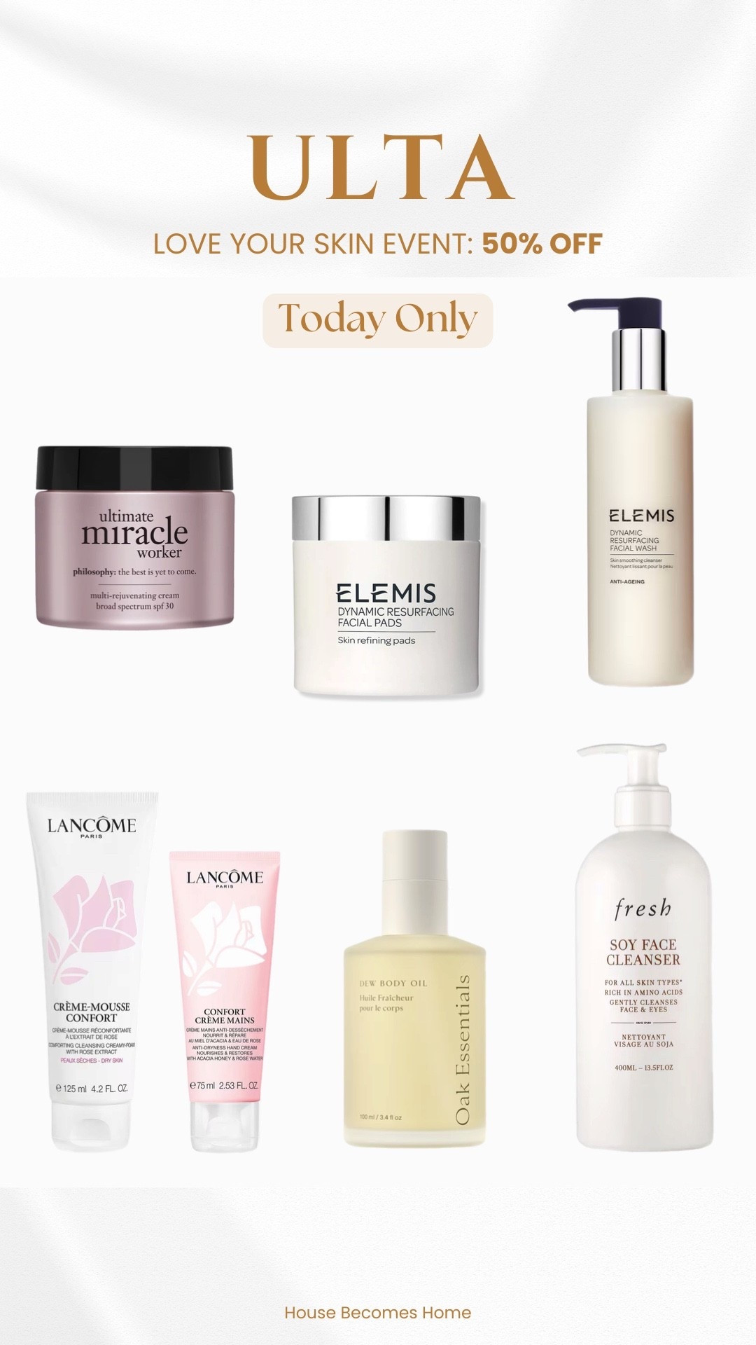 Ulta Love Your Skin Event! 50% off today only!




#LTKSaleAlert #LTKBeauty #LTKFindsUnder50