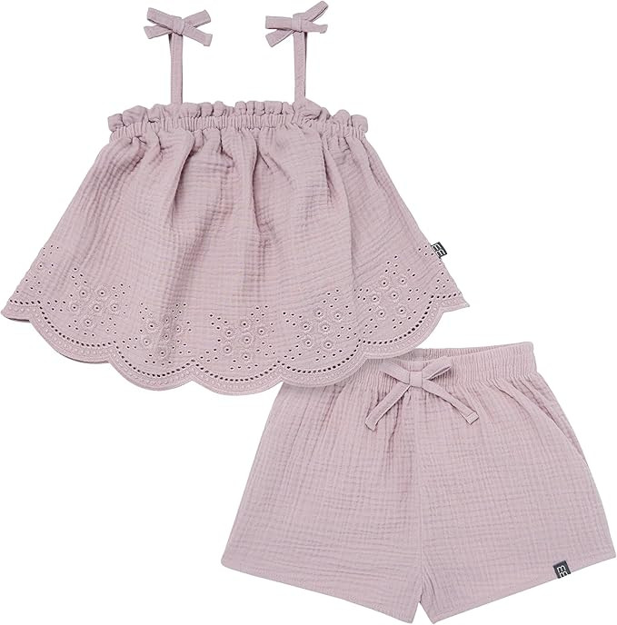 Modern Moments by Gerber Baby Girls 2-piece Gauze Top & Short Set | Amazon (US)