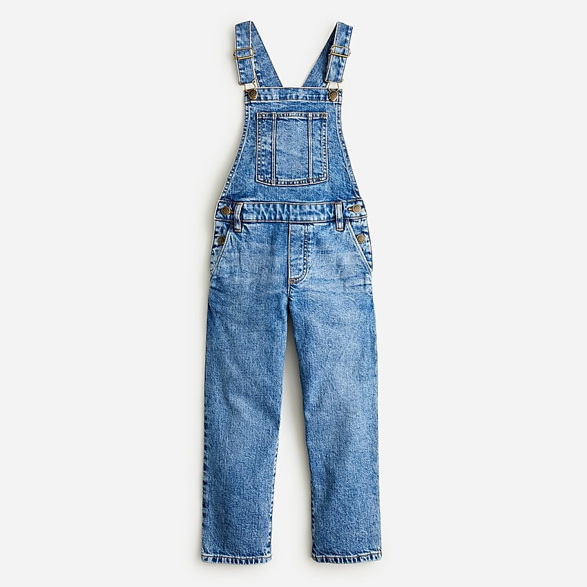 Girls' straight-leg denim overalls | J. Crew US