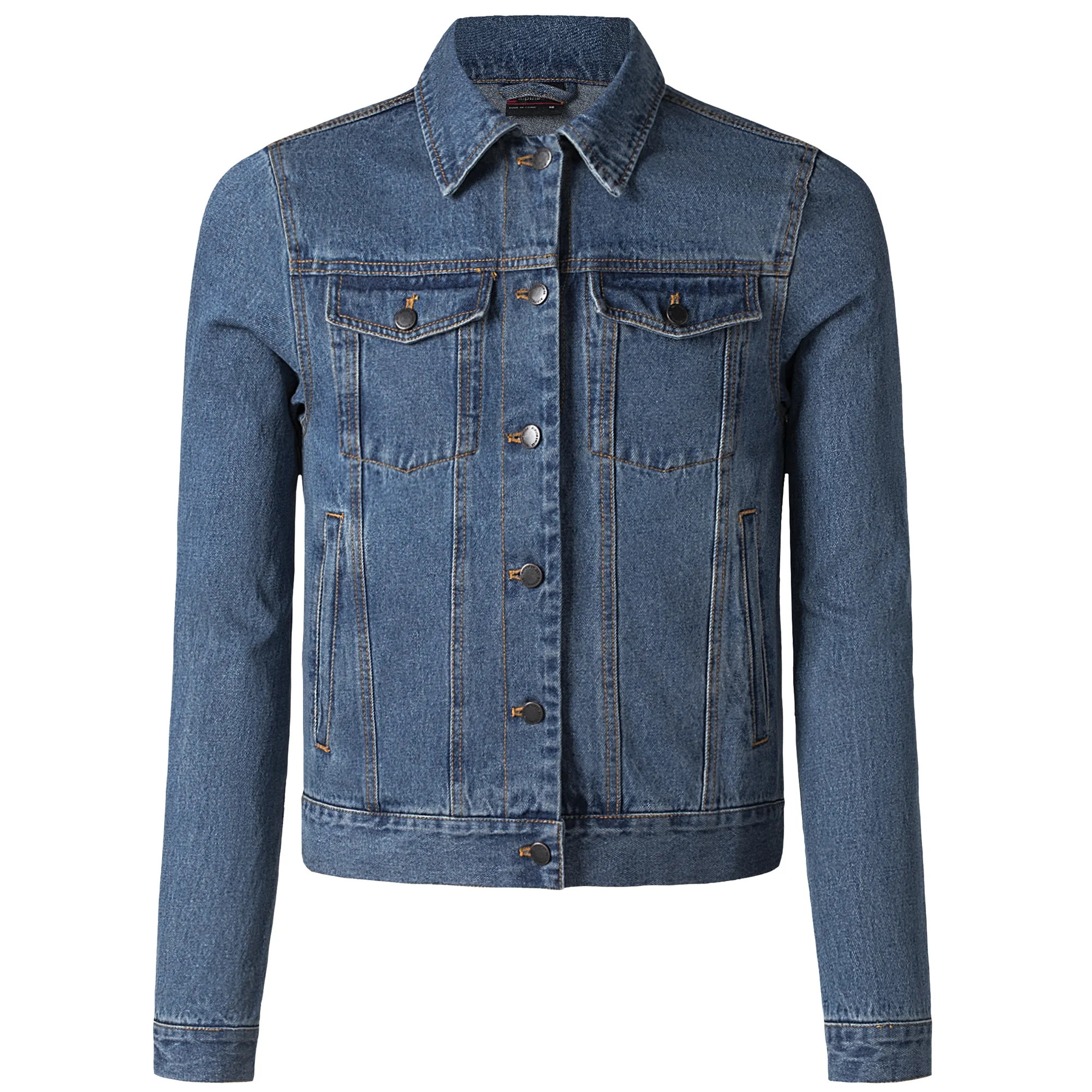 Alpine Swiss Womens Denim Jacket Classic Trucker Jean Jacket Button Up Coat | Walmart (US)