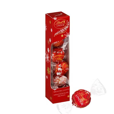 Lindt LINDOR Christmas Milk Chocolate Truffles Favor Gift - 2.1 oz | Target