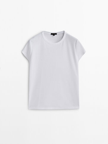 Short sleeve mercerised cotton T-shirt - Massimo Dutti United Kingdom | Massimo Dutti UK