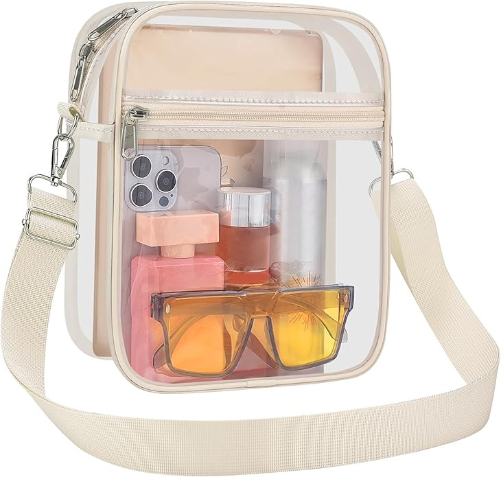 USPECLARE Clear Purse Stadium Transparent Messenger Bag Stadium Approved for Men and Women Clear ... | Amazon (US)