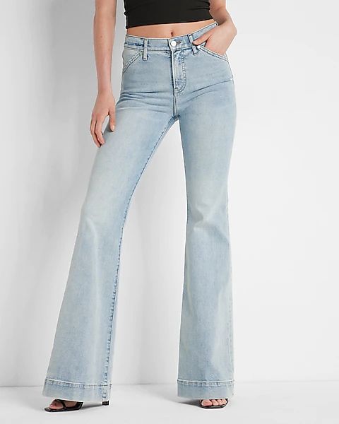 Rachel Zoe Mid Rise Light Wash 70s Flare Jeans | Express