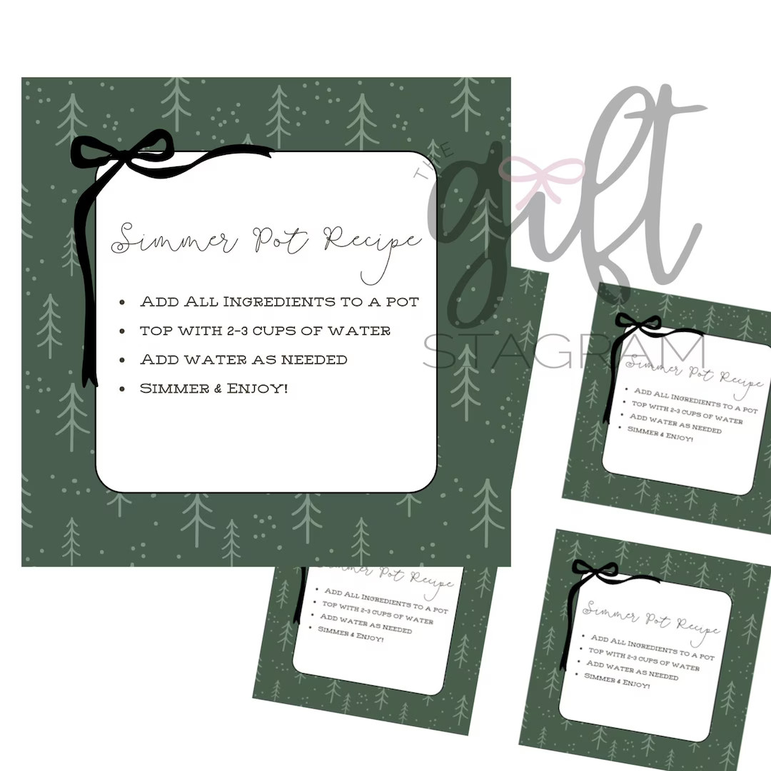 Simmer Pot Recipe Gift Tag | DIGITAL DOWNLOAD | Holiday Gift Tags | Merry Christmas Gift Tags | H... | Etsy (US)