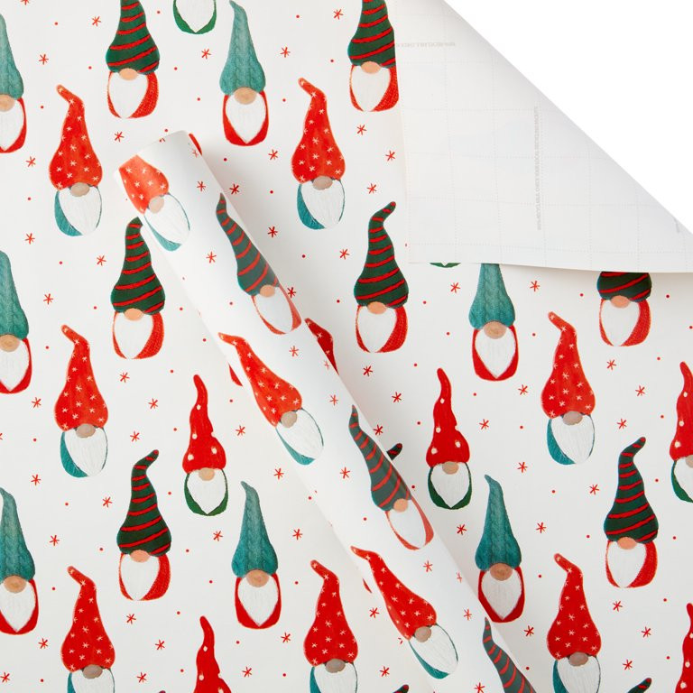 Holiday Time Christmas Gnomes Premium Wrapping Paper, Christmas, 30", 160 Sq ft. Multicolor - Wal... | Walmart (US)