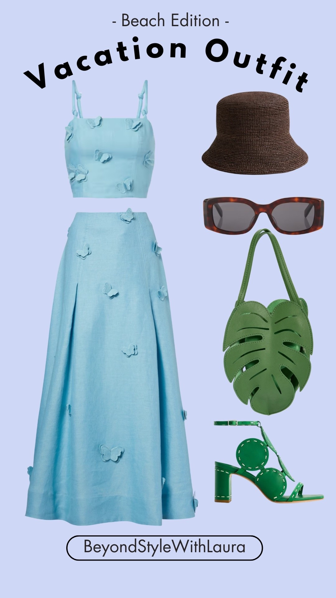 🌴 Vacation Outfit | Beach dressing edition
Calling all the girls who are ready to always want to look put together on vacation. A set is always a good idea, because you don’t have to stress about how to combine it, the color and details are so cute but elegant, the bag is perfect for a beach gateway and it goes so well with the sandals. A hat’s always a must, but make it stylish.

#LTKOver40 #LTKootd #LTKTravel
