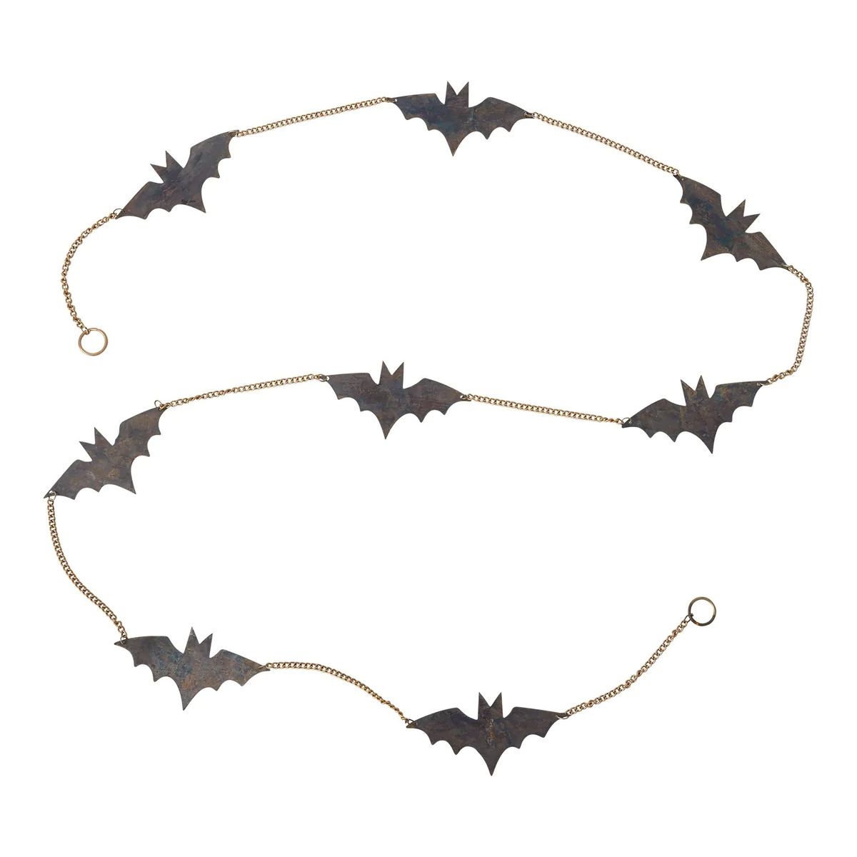 Gold Metal Chain & Die-Cut Dracula Bat Halloween Garland Decor | Darby Creek Trading