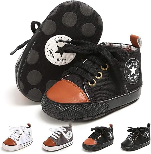Meckior Toddler Baby Boys Girls High Tops Ankle Sneakers Soft Anti-Slip Sole PU Leather Moccasins... | Amazon (US)
