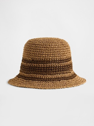 Striped Straw Bucket Hat | Gap (CA)