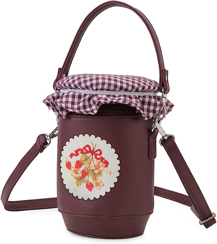 ENJOININ Novelty Jam Bottle Shaped Crossbody Bag for Women Purses and Handbags Girls Shoulder Bag | Amazon (US)