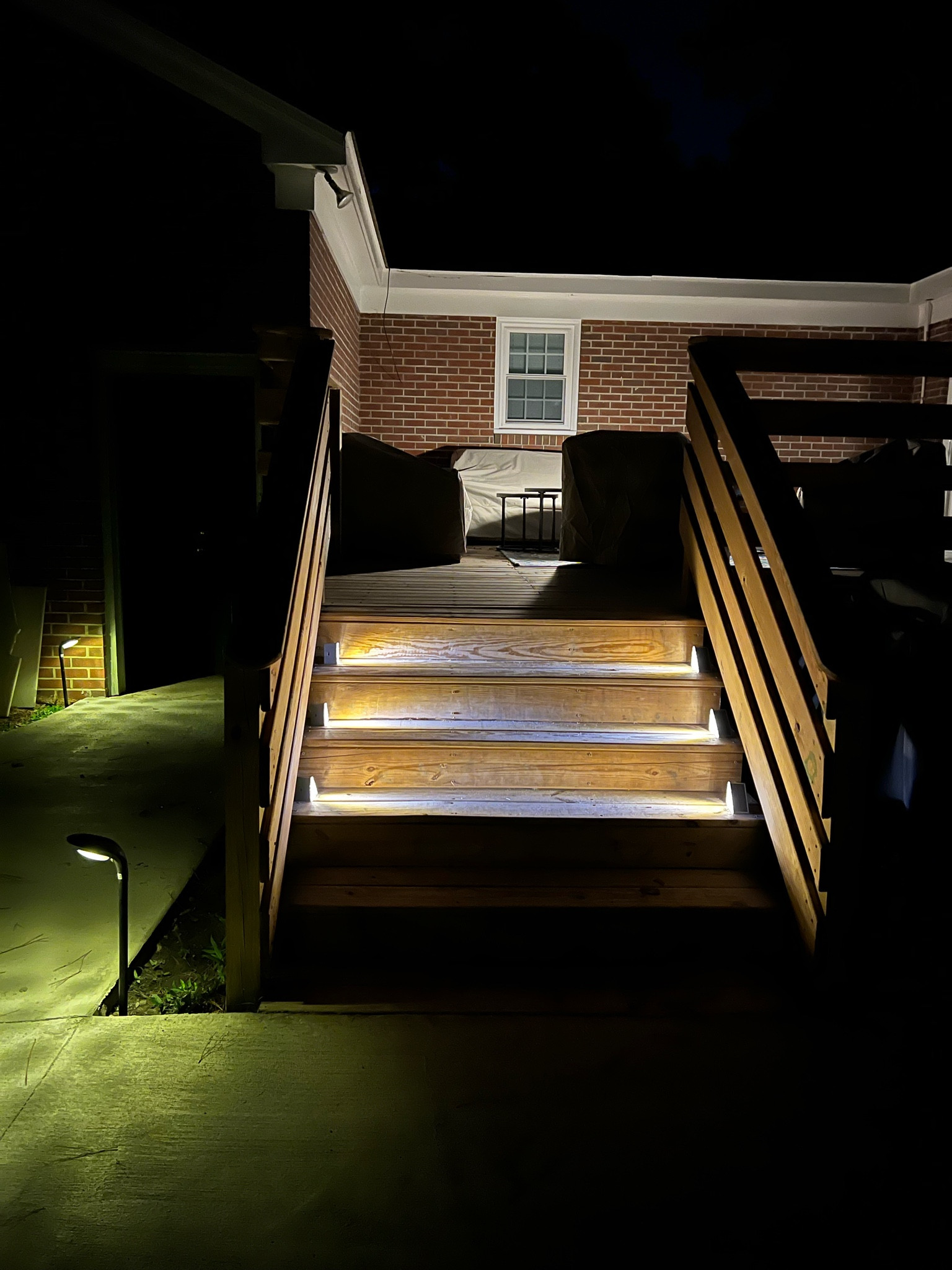 Solar powered step lights 🤯 I just opened the package and put these out! They are fabulous! I feel like they make our outdoor space so much more “homey”! I might order more for the front of our house too!  Ours are the warm white version  

#LTKunder50 #LTKparties #LTKhome