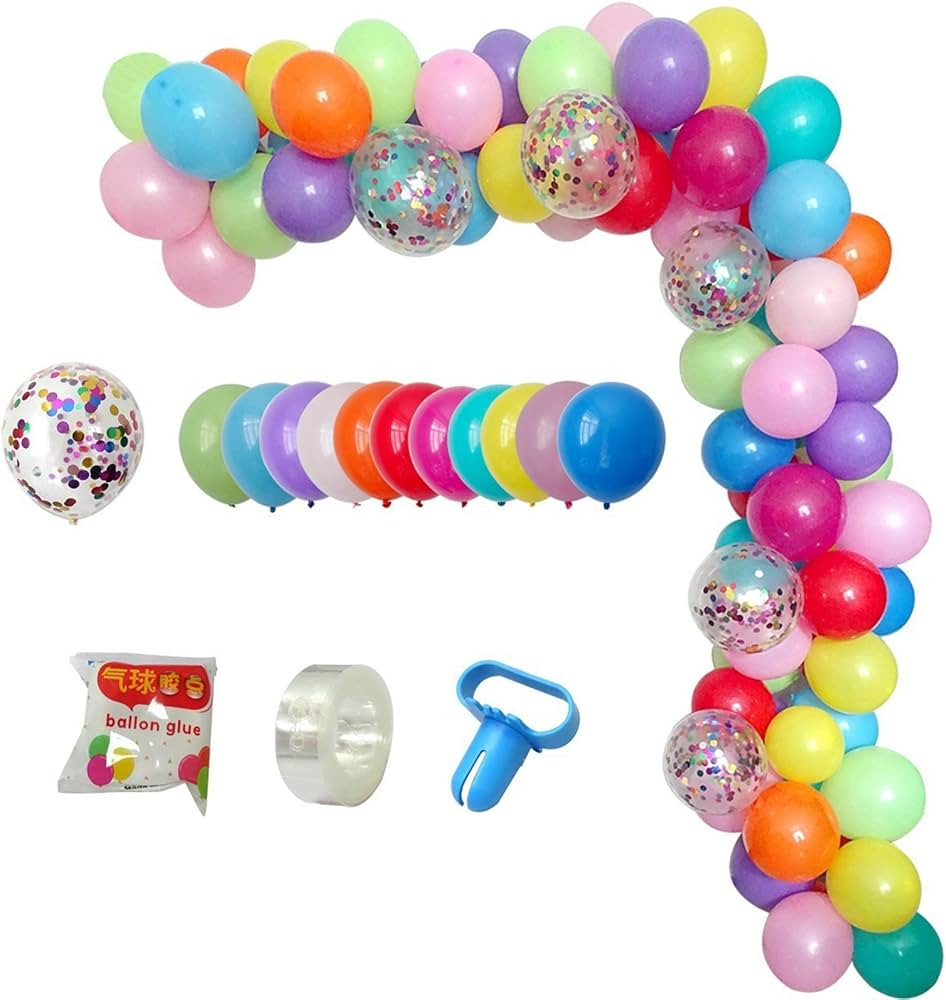 DIY Balloon Arch & Garland Kit, 113Pcs Party Balloons Decoration Set, Colorful Confetti Balloons ... | Amazon (US)
