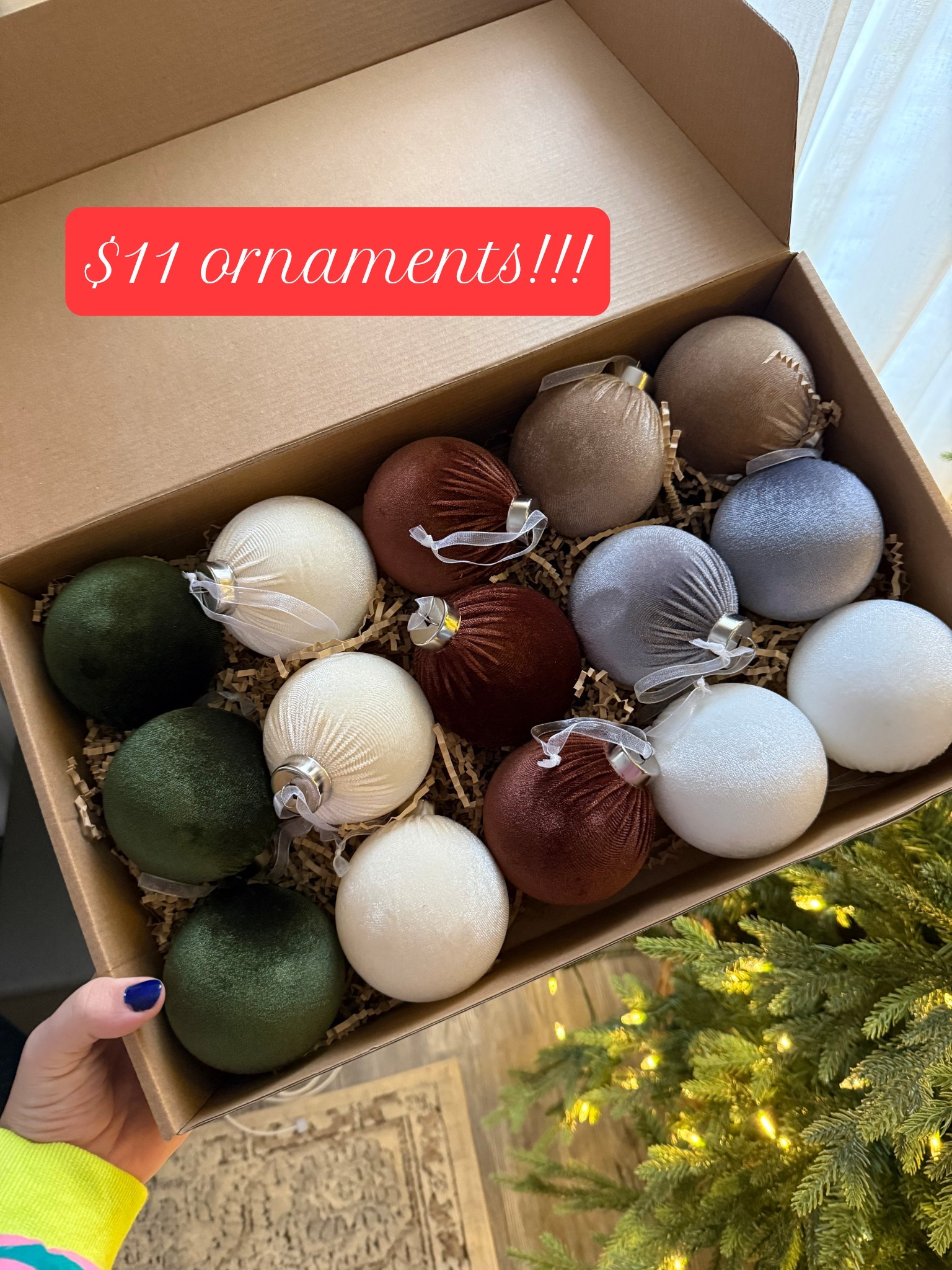 Set of 15 ornaments for $11 on sale on Amazon! We bought a pack of 2 and they fill our 7.5 ft tree. (The back is facing the wall and is bare) but these are perfect for toddlers because they’re velvet and won’t break! 

#LTKHoliday #LTKSaleAlert #LTKKids