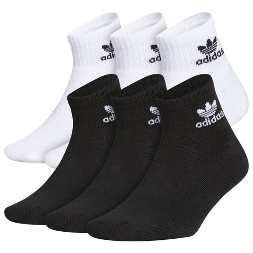 adidas adidas Originals Quarter Sock 6-Pack - Boys' Grade School White/Black Size L | Kids Foot Locker (US)