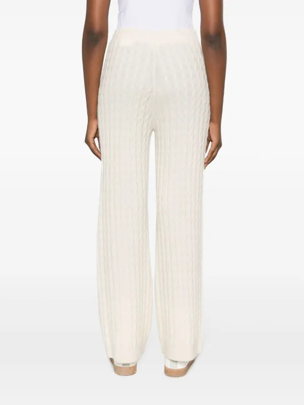 TOTEME cable-knit straight-leg Trousers | Neutrals | FARFETCH | Farfetch Global
