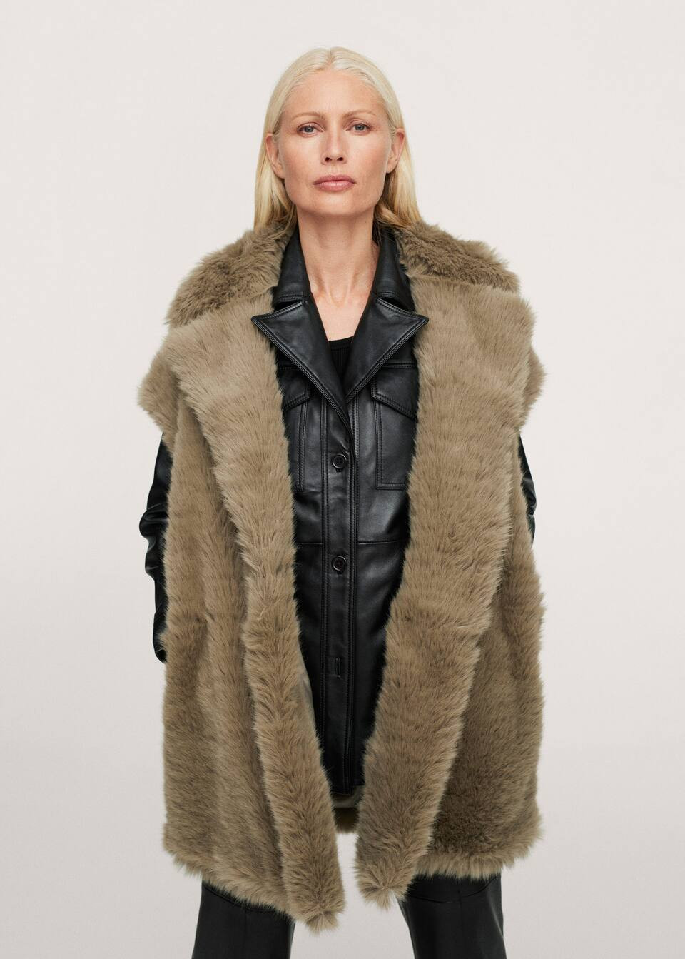 Lapels faux fur gilet | MANGO (US)