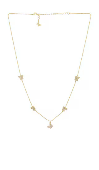 Pave Multi Butterfly Dangle Necklace in Gold | Revolve Clothing (Global)