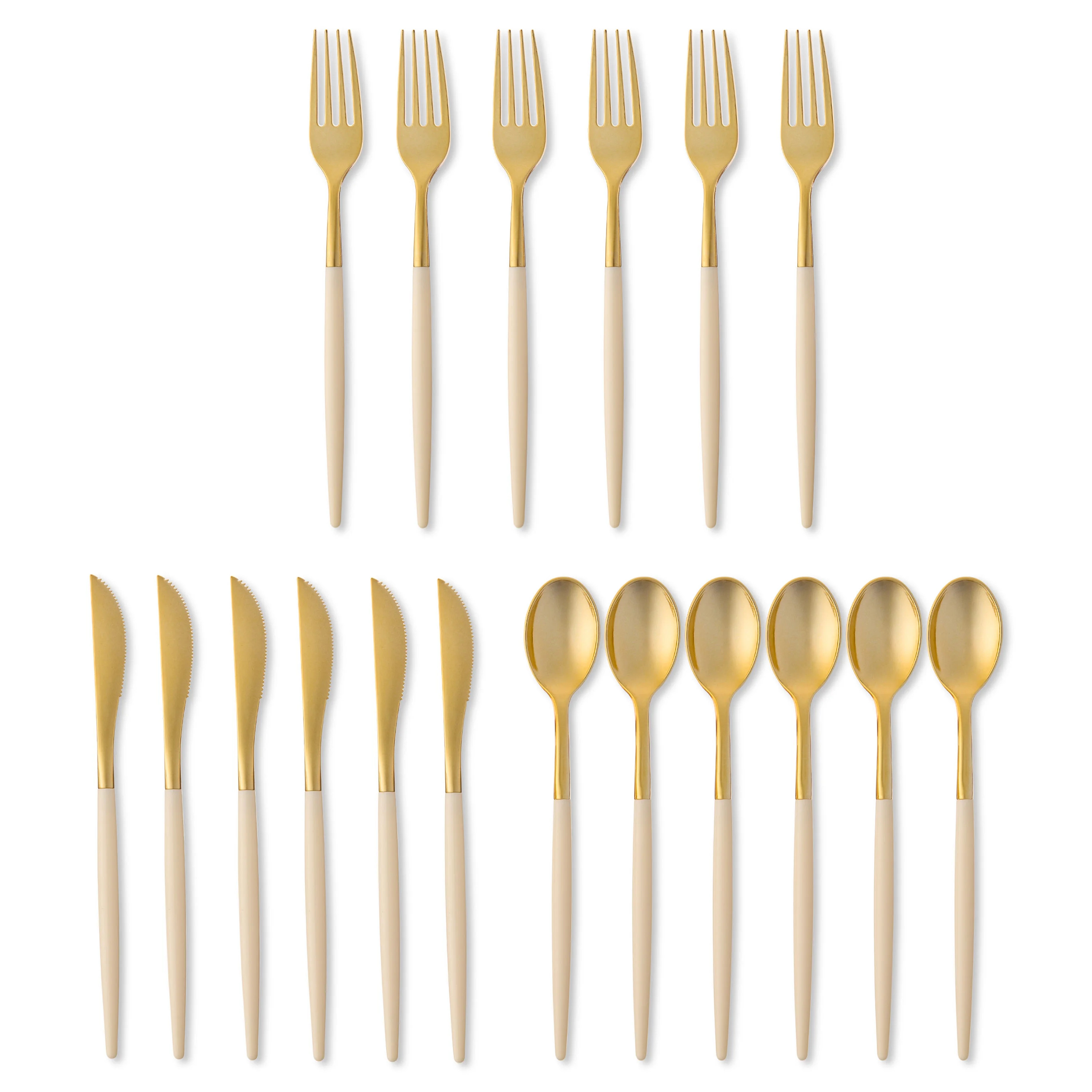 Disposable Cutlery Set, Gold and White, 18 Pieces, by Holiday Time | Walmart (US)