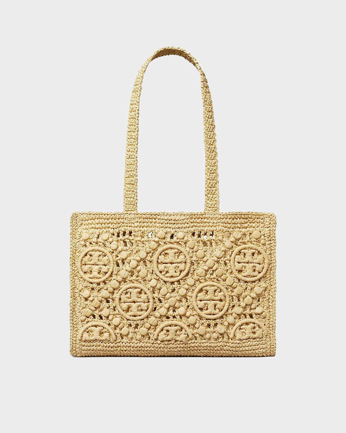 Small T Monogram Crocheted Tote Bag | Neiman Marcus