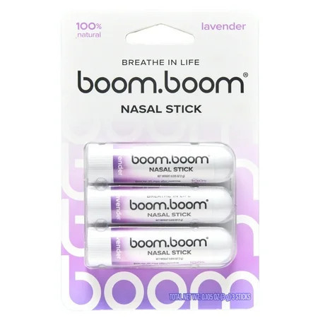 BoomBoom Nasal Stick (3-Pack) | Vapor Flow Technology™ | Cool Refreshing Sensation | Natural Mood Boost | Simple Ingredients | Essential Oils + Menthol Inhaler (Lavender) | Walmart (US)