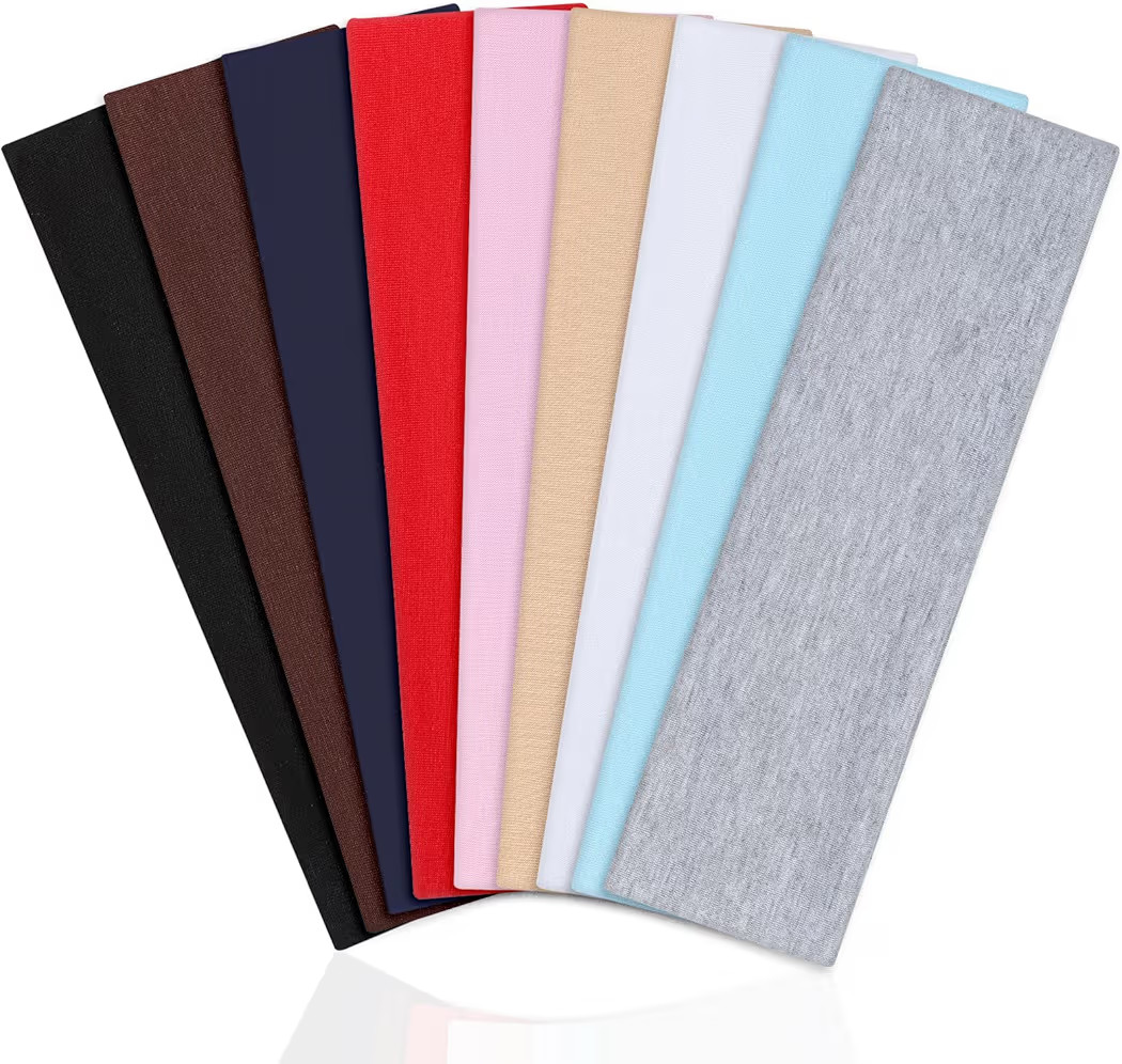 Headbands for Women, Soft Cotton Cloth Stretchy Sport Headbands | Amazon (US)
