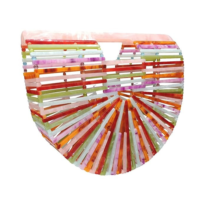 Beauty YaYa Ark Bamboo/Acrylic Clutch Handbag Wooden Purse Tote Bag | Amazon (US)