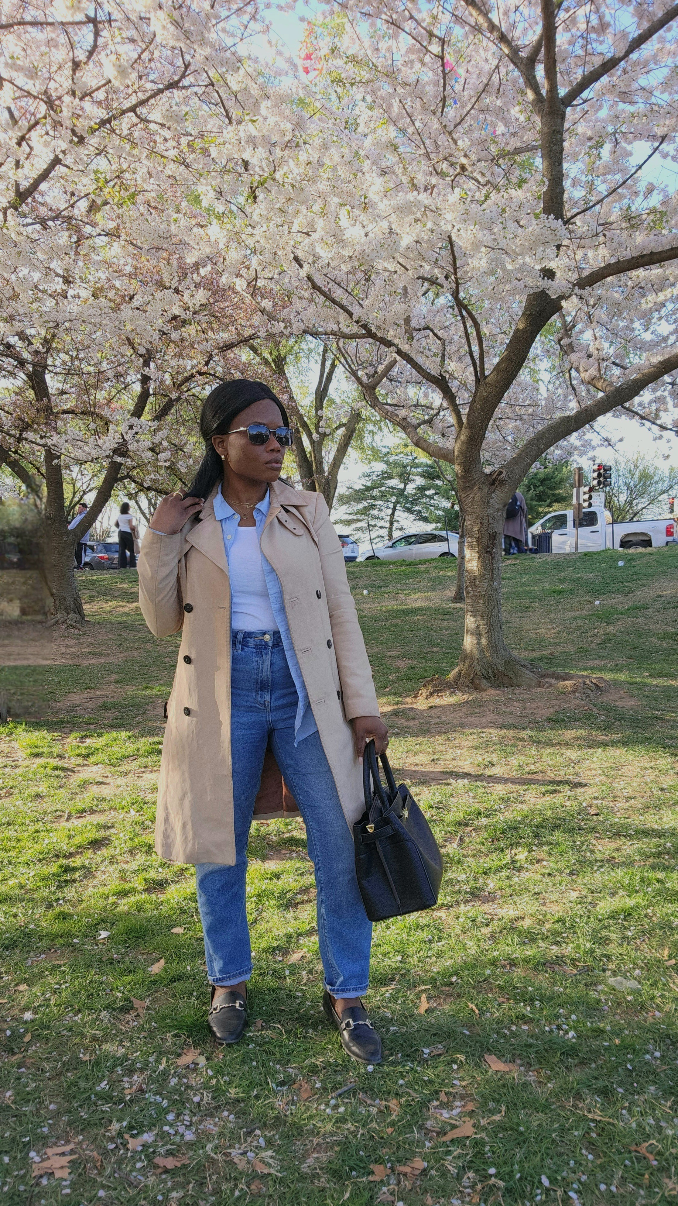 Casual Springtime outfit, what I wore this weekend, Washington DC Cherry Blossom Festival. ***Zara trench coat linking similar 

#LTKdayinmylife #LTKootd #LTKPetite