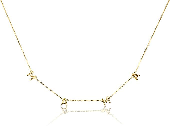 Mama Necklace Dainty Necklace | 14k Gold Dipped Necklaces For Women, Gifts for Mom | 14 Gold Neck... | Amazon (US)