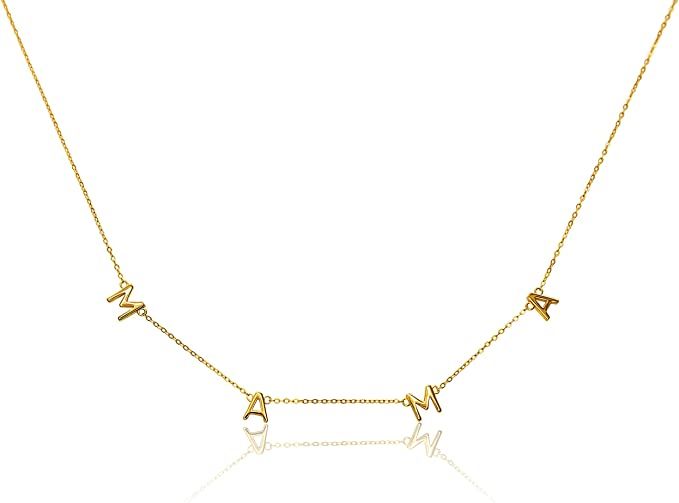 Benevolence LA Mama Necklace Dainty Necklace, 14k Gold Dipped Necklaces For Women, Gifts for Mom ... | Amazon (US)