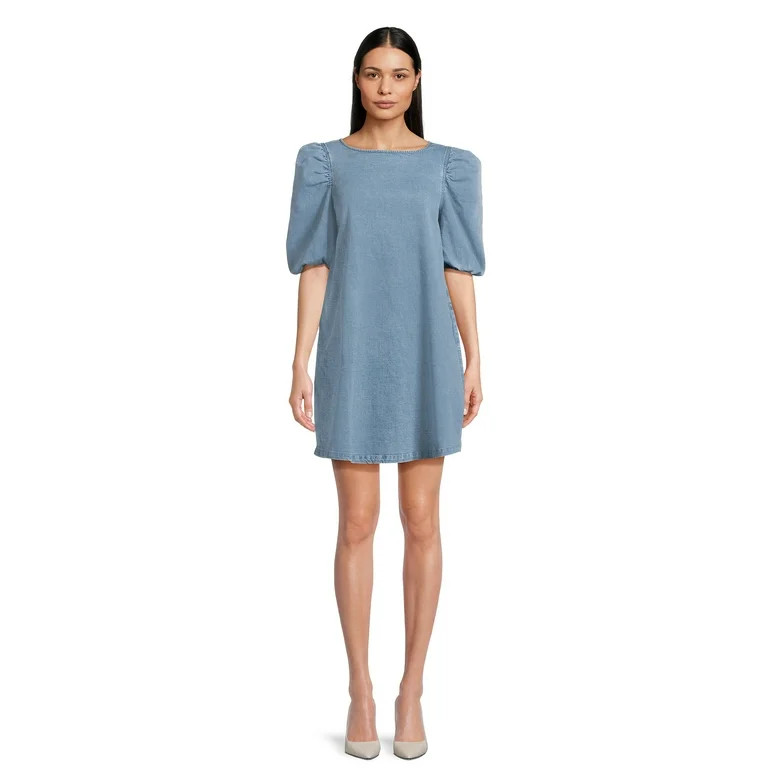 Label Rail x NashvilleTash Women's Puff Sleeve Denim Dress, Sizes 4-16 | Walmart (US)