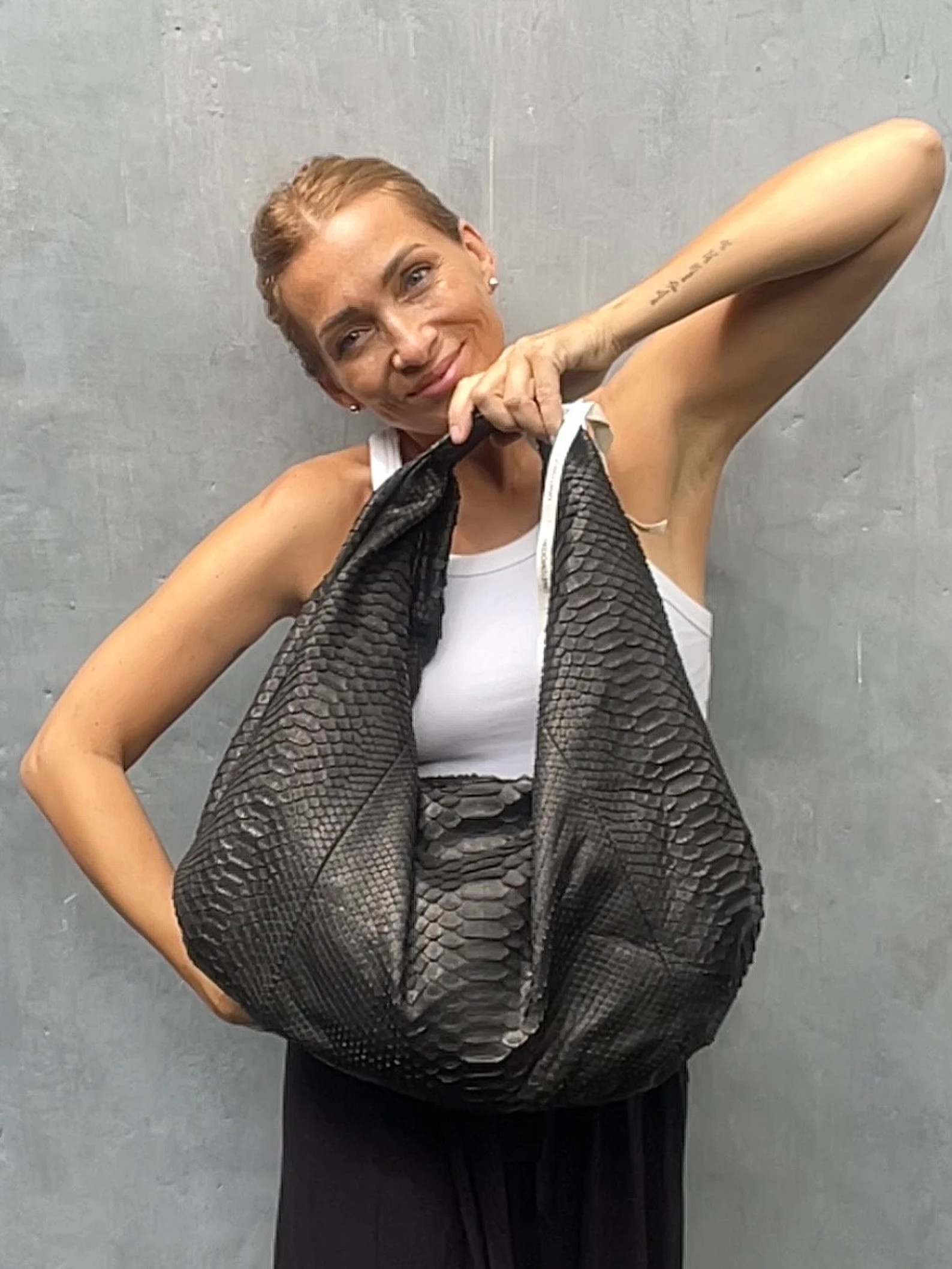 Big Soft Hobo Classy Sport Woman Bag | Purse Genuine Python Skin | Reptile Skin Products | Black ... | Etsy (Global)