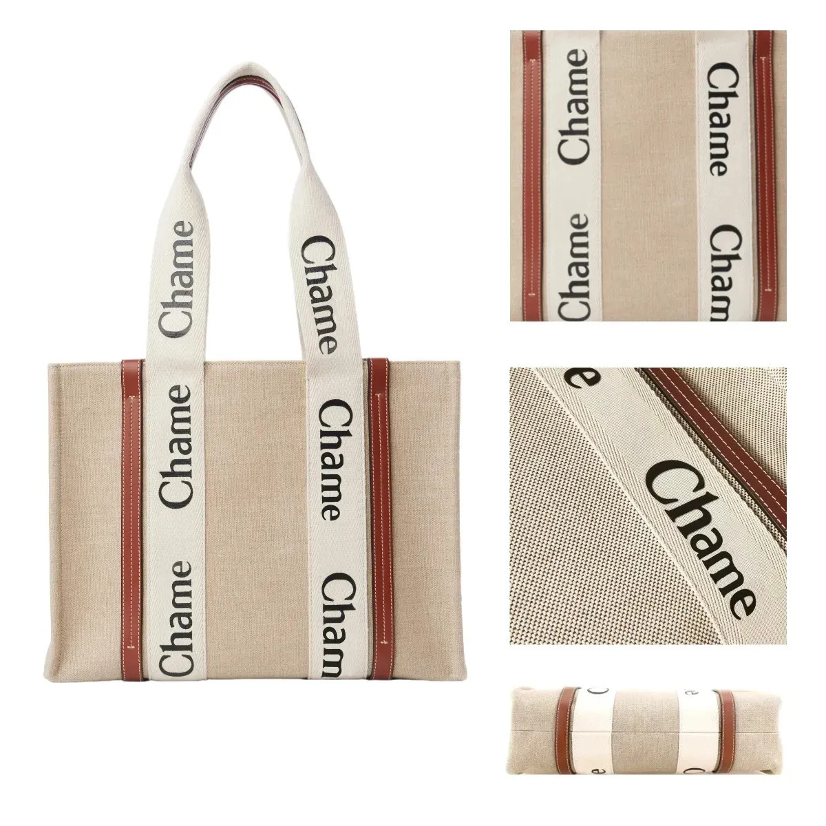 Canvas bag Tote bag Shopping bag Single shoulder handbag Medium size Women's style Woody printed ... | DHGate