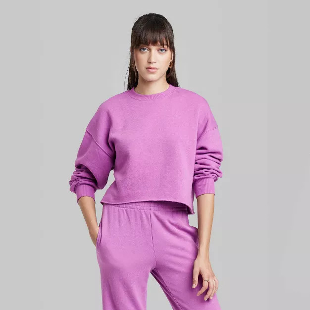 Women's Raw Hem Cropped Sweatshirt - Wild Fable™ | Target